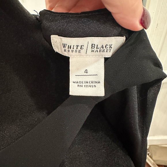 White House Black Market Pleated Mini Black Dress Size 4 - Picture 2 of 4